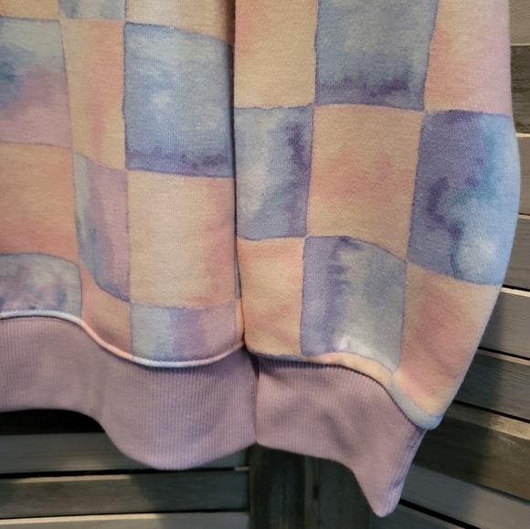 Blue checkered print fleece oversized sweatshirt & sweatpants | Wild Fab… - Picture 8 of 16